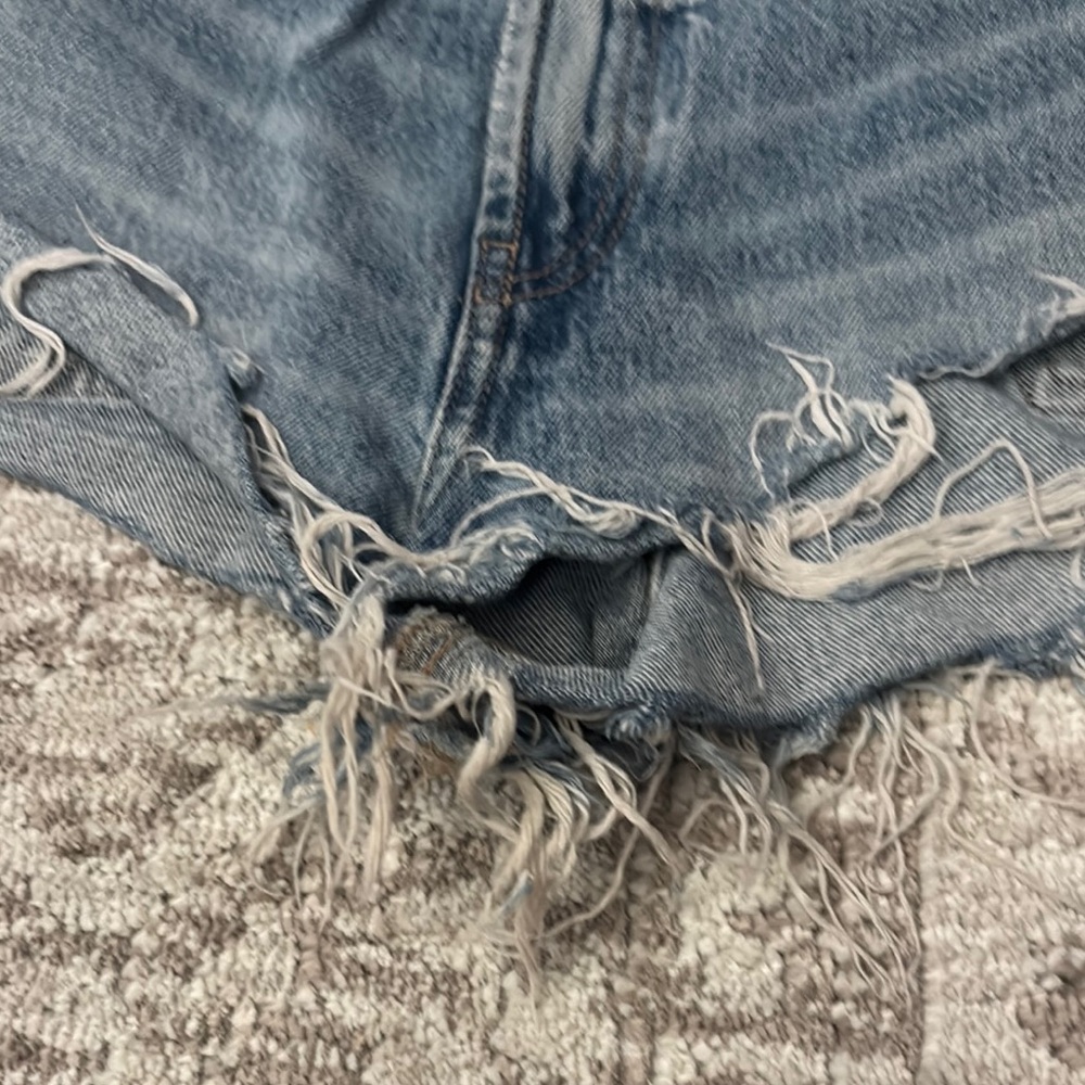 Zara Distressed Blue Jean Shorts - Picture 7 of 15